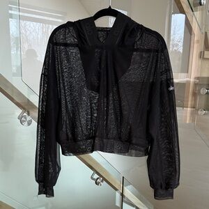 ALO Yoga Sheer Black Mesh Jacket